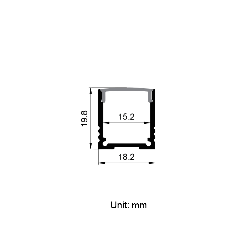 Aluminum U Channel Light Diffuser For 15mm Double Row LED Strips